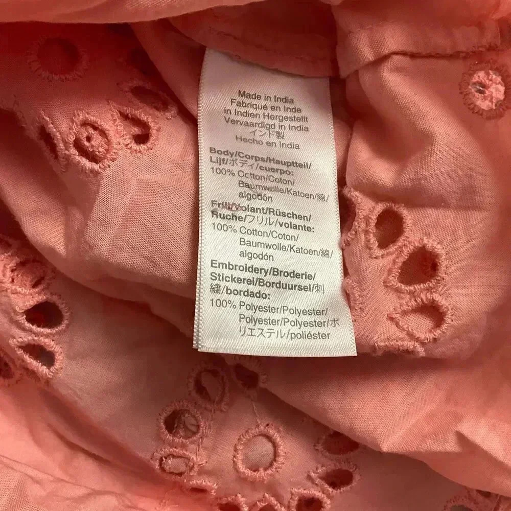NWT J.Crew Pink Eyelet Lace Vneck Ruffled Hem Mini Dress Medium - Picture 3 of 6
